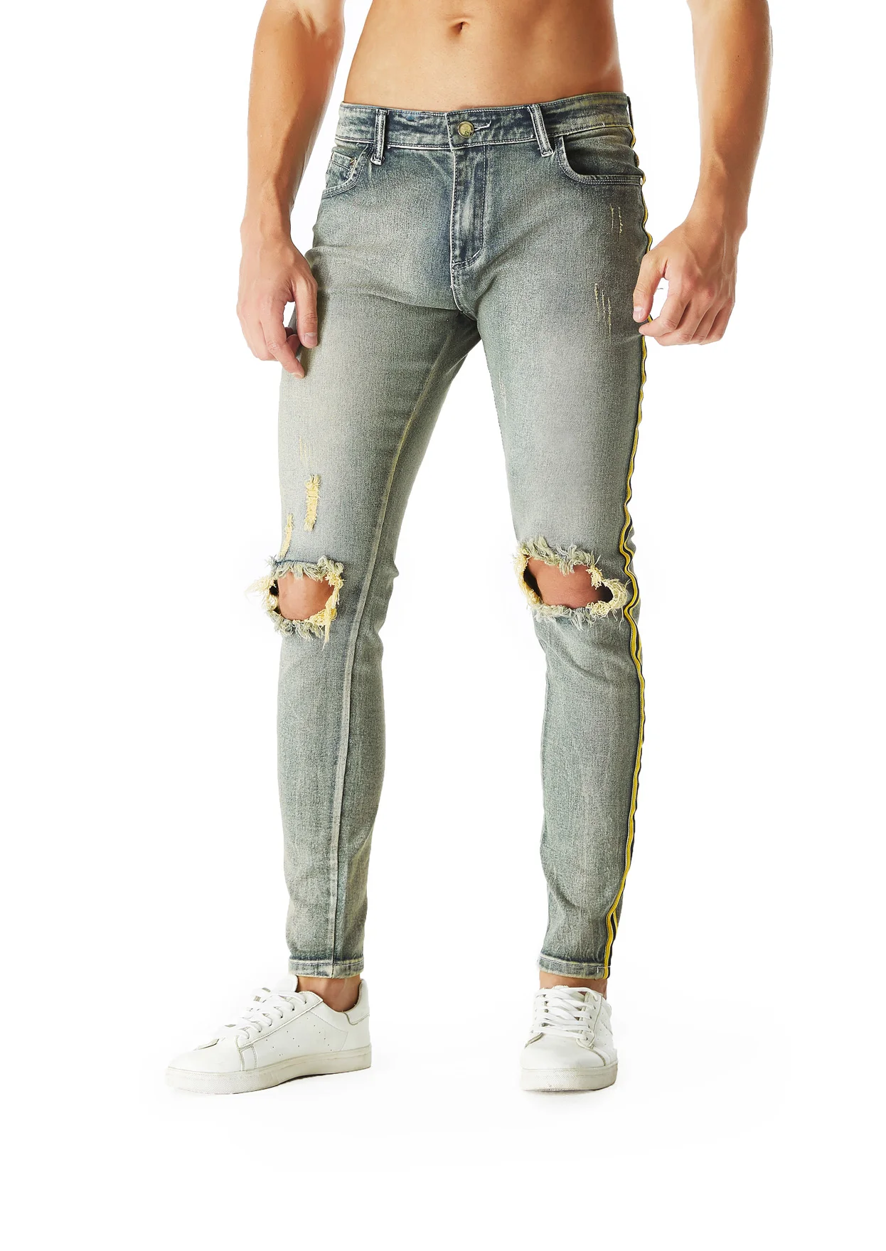 bindu Men's Ripped Jeans with Holes Skinny Jeans for Men,  Jeans Stretch Skinny Denim Pants for Men Slim Fit,Denim Jeans for Men