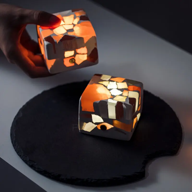 Прозрачный пластырь ручной работы со сломанным светом кубик сахара конфеты