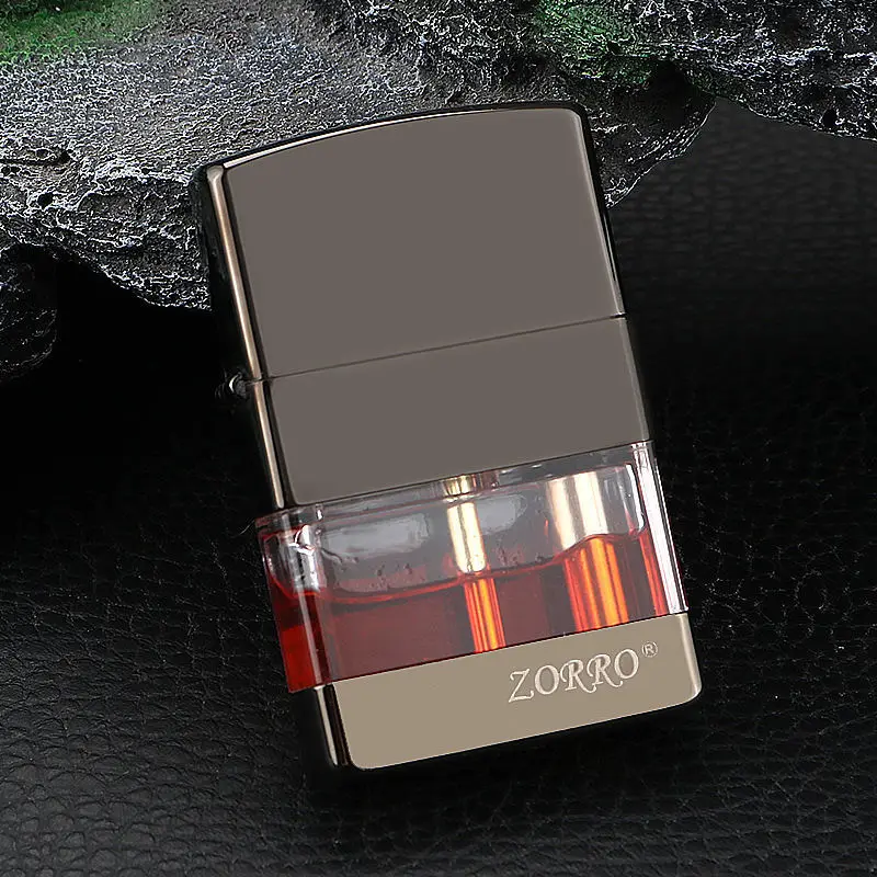 

Zorro Kerosene Windproof Metal Lighter Personalized Creativity Visual Oil Bunker Color Fuel Lighter Men's High-end Gifts