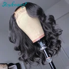Rosabeauty, Короткие парики для тела, 4x4, накладные человеческие волосы на кружеве, предварительно выщипанные волосы Remy, бразильский фронтальный парик для черных женщин