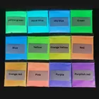 10 г  пакет, светящийся зеленый синий светлый светящийся блеск для ногтей, фосфорный пигмент, серебристый, стойкое свечение в темной пыли