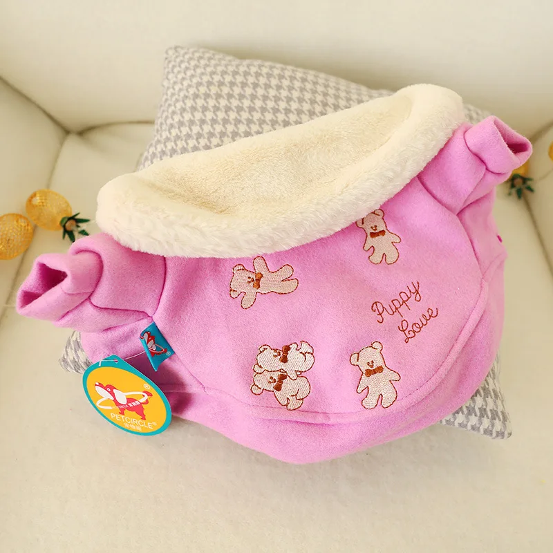 Мультяшная футболка для питомцев одежда зимы и осени теплое пальто маленьких