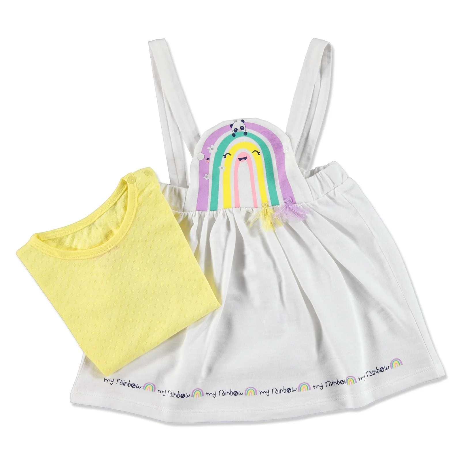 Ebebek Fisher Price/Летний комбинезон с радугой для маленьких девочек комплект футболкой