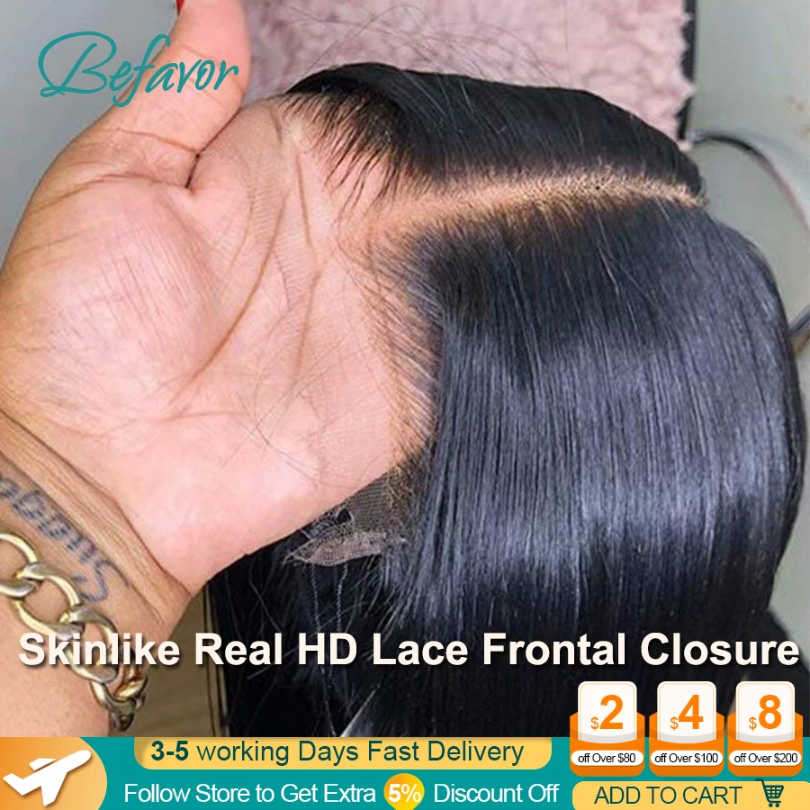 13x6 HD lace Frontal HD Transparent Lace Melt Skins Straight 6x6 5x5 HD Lace Closure Only Pre Plucked Human Hair Hd Lace Frontal
