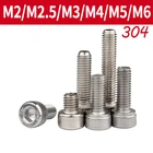 M2 M2, 5 M3 M4 M5 M6 304 A2 нержавеющая сталь черная класс стали 12,9 DIN912 шестигранник с шестигранной головкой под шестигранник Болт Винт L = 4-60 мм