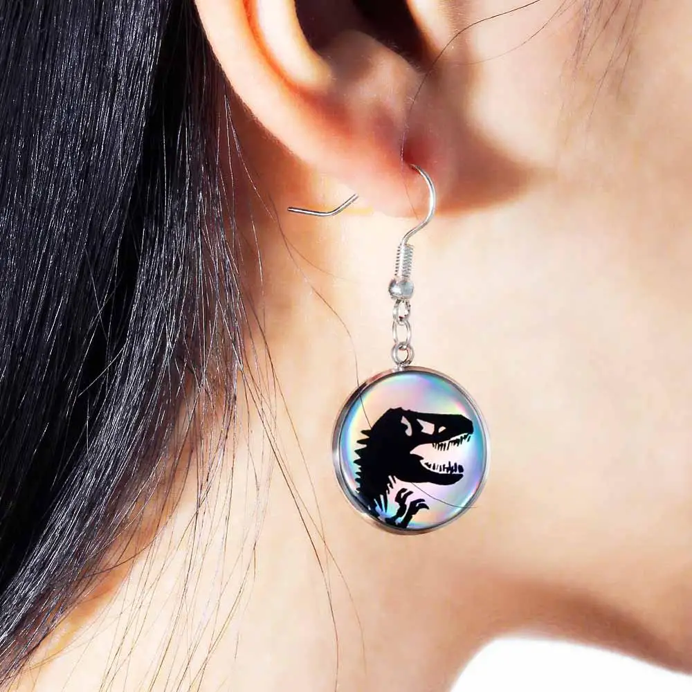 

New Fashion Bat Wolf Logo Tibetan Earrings Back Insert Stick Hook Earrings Jewelry For Women Vintage Party Wedding Accessories
