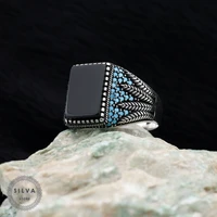 original sterling 925 silver mens ring with black onyx stone mens jewelry all sizes are available