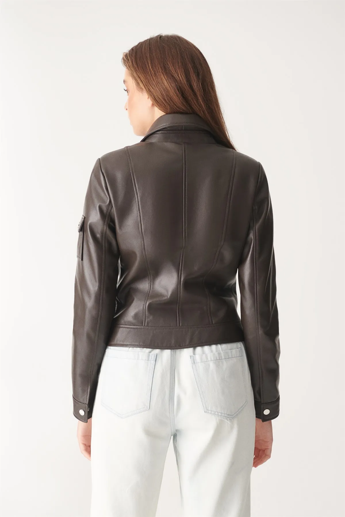 100% Genuine Sheepskin Women Jacket Biker Coats Sport Outfits Leather Coats Autumn Spring Fashion Classic Clothing Stylish