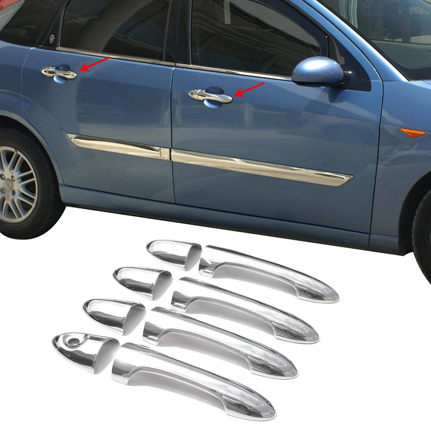 

Ford Focus 1 Hb/Sedan Chrome Door Handle 4 Door Stainless Steel (1998-2005)