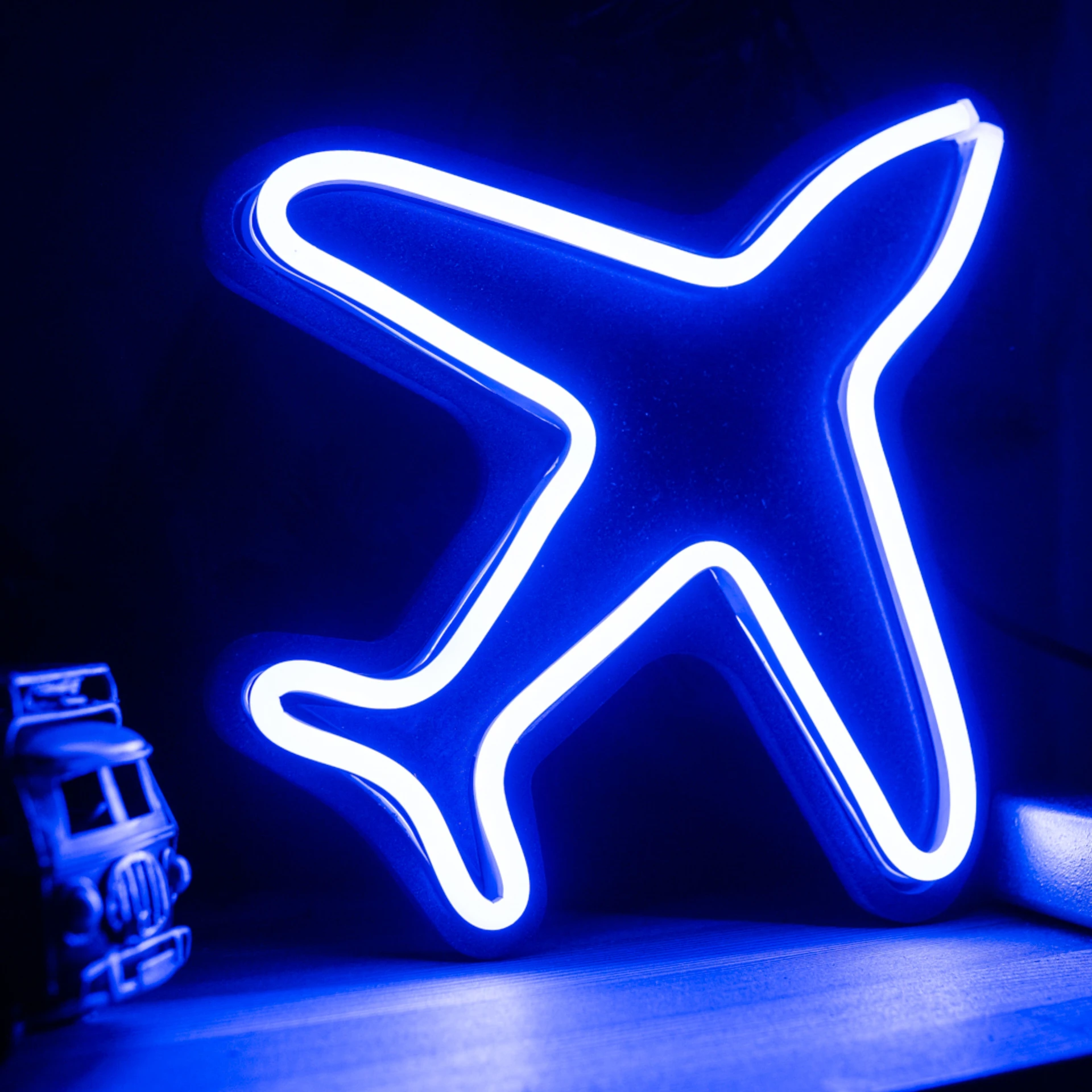 Ночник неоновый светильник самолетик 23х23 см