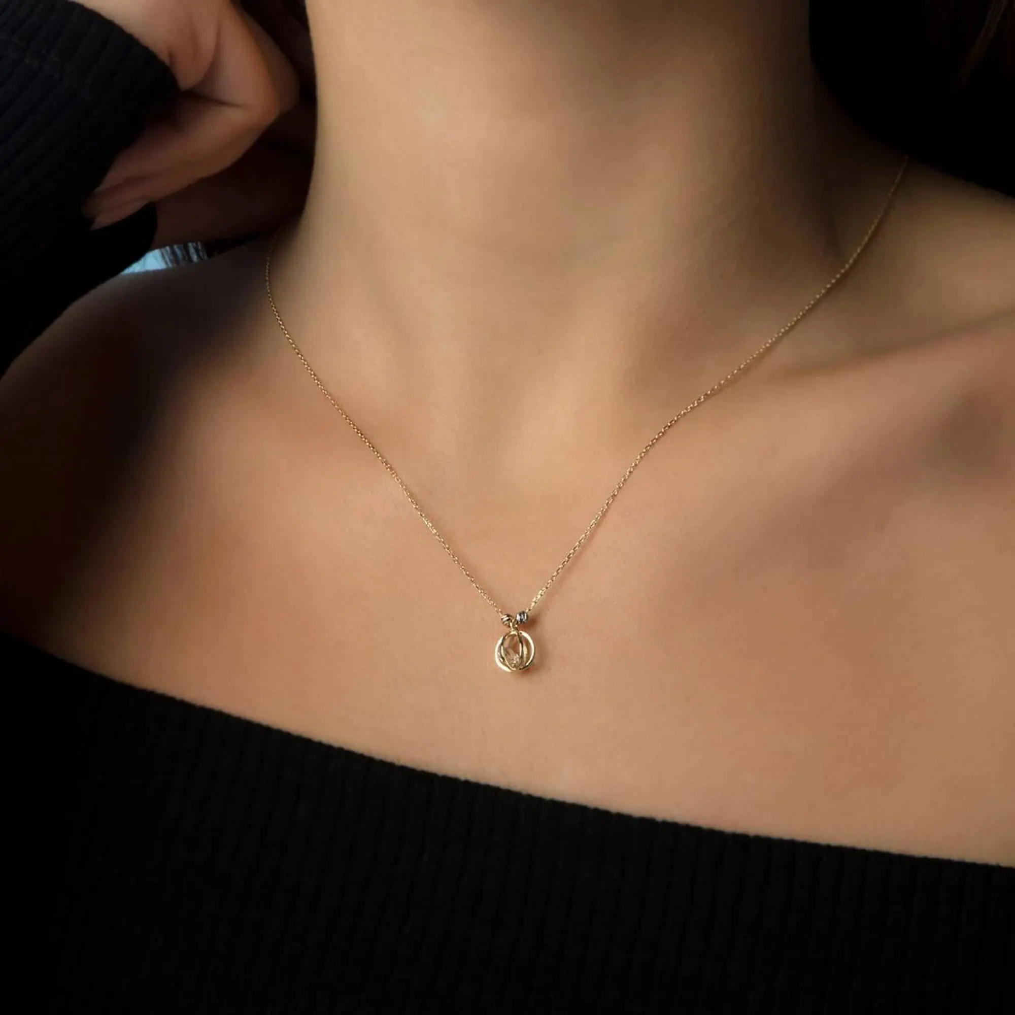 

Gold Stone Cage with Details 14k Gold - Birthday Gift - Gift for Her - Mother's Day Gift