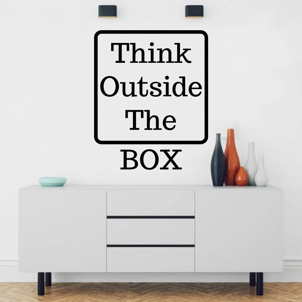 

Think Outside The Box Wall Sticker Decal Motivational Sticker Home Bedroom Wall Art Decoration A00824