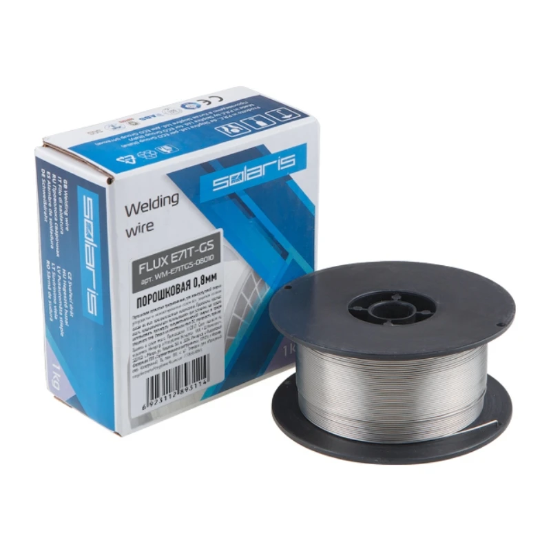 Проволока сварочная FLUX E71T-GS ф0 8мм SOLARIS WM-E71TGS-08010