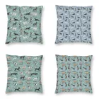 Зеленая наволочка Салуки в скандинавском стиле, домашний декор, наволочка для подушки с изображением собаки, наволочка для дивана