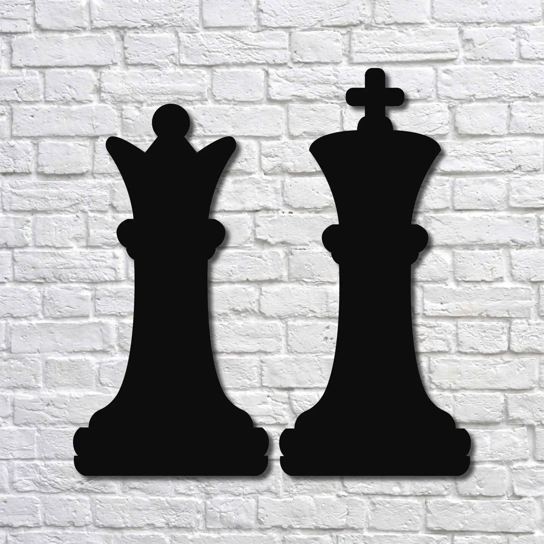 

Metal Wall Art (Chess) King and Queen Metal Paintings 30x14(King) + 28x14(Queen) cm x cm Interior Decoration Home Decor
