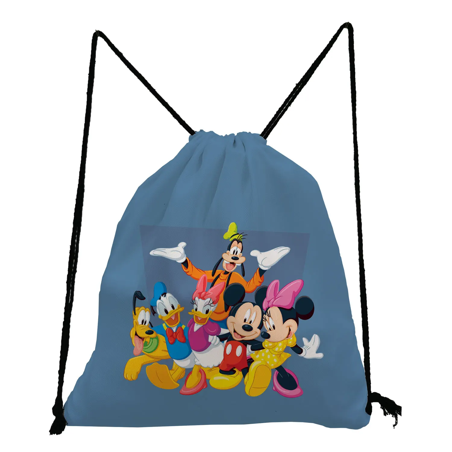 

Disney Mickey Minnie Boy Backpack Cartoon Mini Child Backpack Reusable Storage Bag Party Travel Blue Drawstring Bags Portable