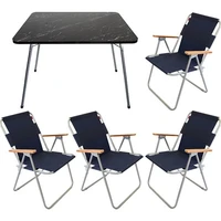 bofigo 60 x80 granite pattern folding table 4 pcs folding chair camping set garden balcony set