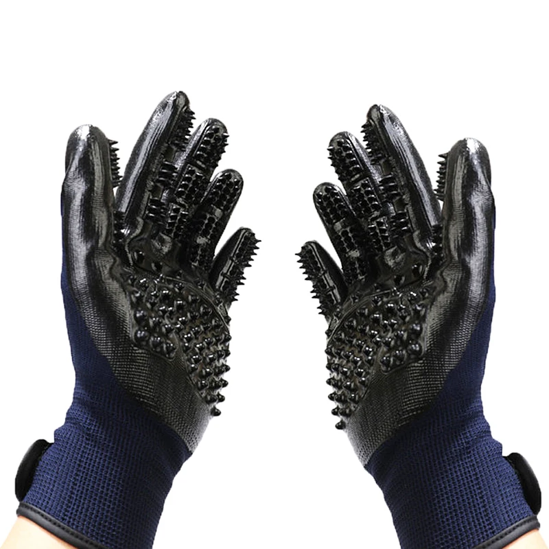 

Soft Rubber Grooming Glove Pet Hair Remover Dog Horse Cat Shedding Bathing Massage Brush Clean Comb for Animals