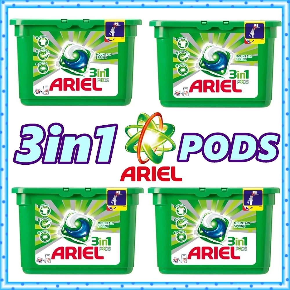 4 упаковки/Procter & Gamble ARIEL 3 в 1 капсулы для планшета листы стирки концентрированный