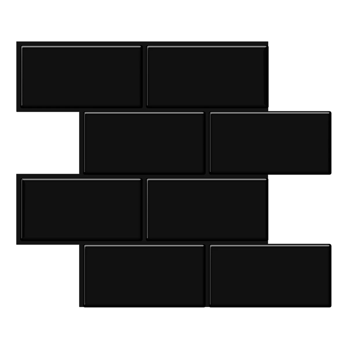 

Home Supplies Universal Black Wall Tile Sticker Subway Tile Decals 1 Sheet Wallpaper for Kitchen and Bathroom Decoration