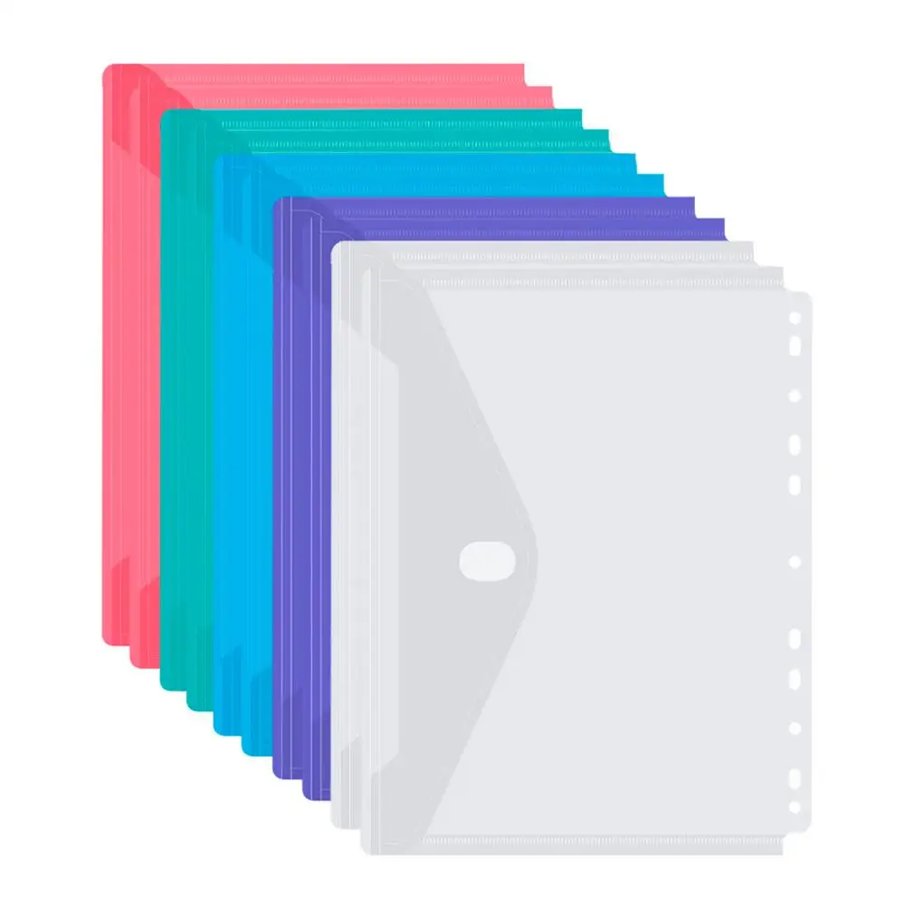 Пластиковые пакеты для бумажных документов с 11 отверстиями 8/1/2x11 5 шт|Папка