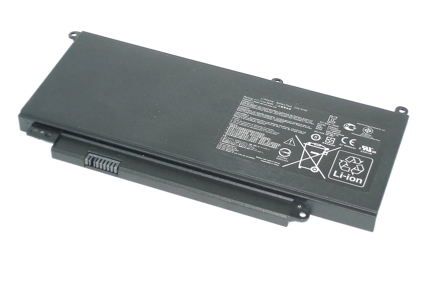 Аккумуляторная батарея для ноутбука Asus N750JK 11.1V 6200mAh C32 N750 черная|Аккумуляторы