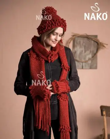 Nako пряжа для ручного вязания спагетти шерсть акриловая кардиган шарф берет -