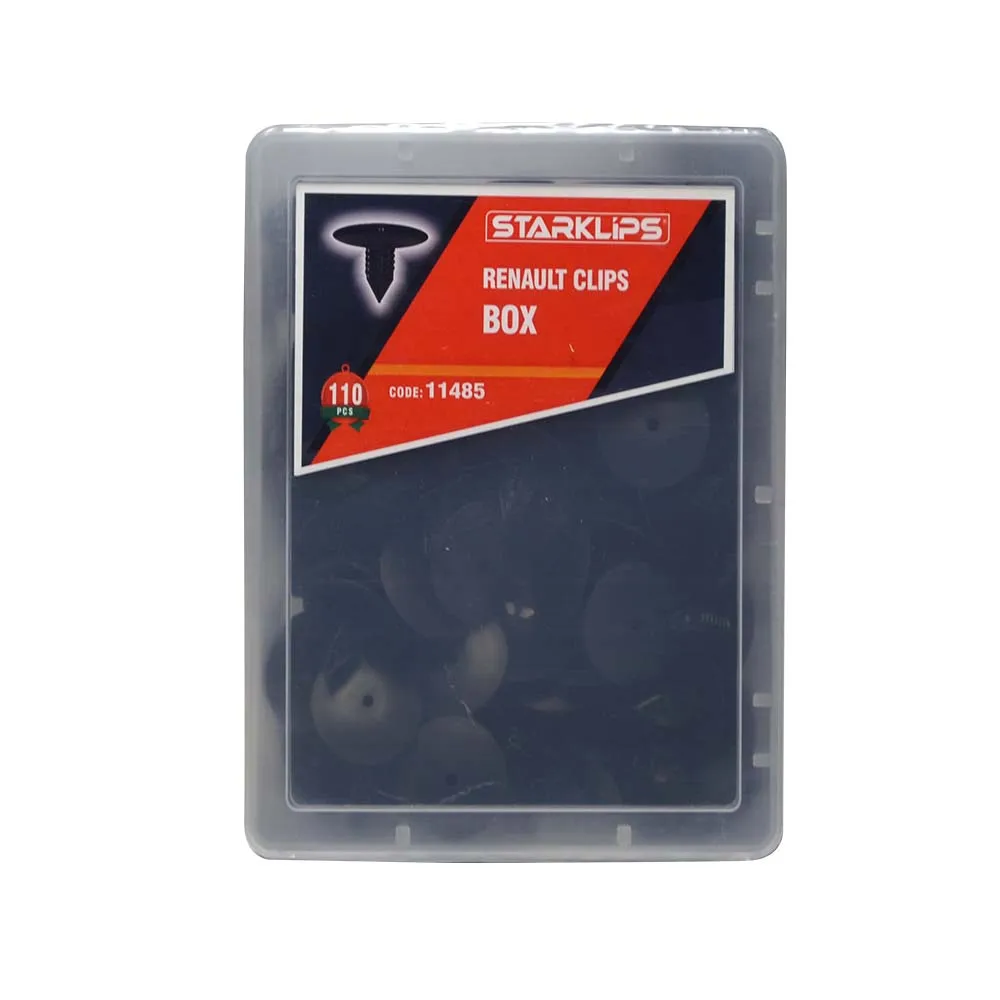 

Clip Set Hood Box 7703077435 Megane Clio Renault 110 Parts + Car fastener for-Push Pin-Trim Rivet