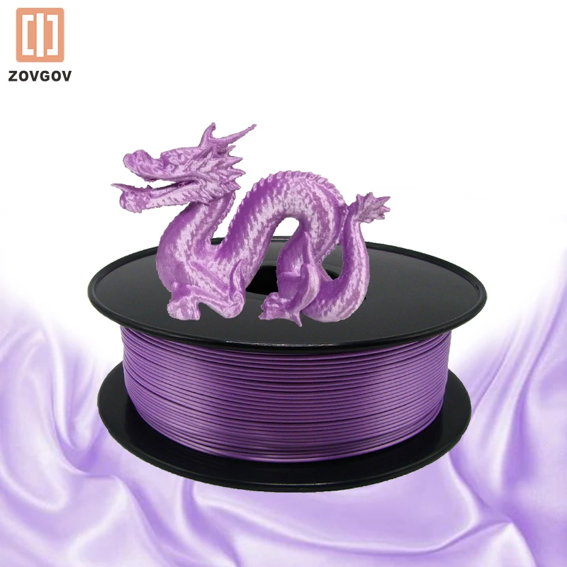 Filament Silk PLA ZOVGOV Plastic 3D Printing Accessories 12 Type Colors 1kg 1.75mm With Spool Sublimation Products FDM