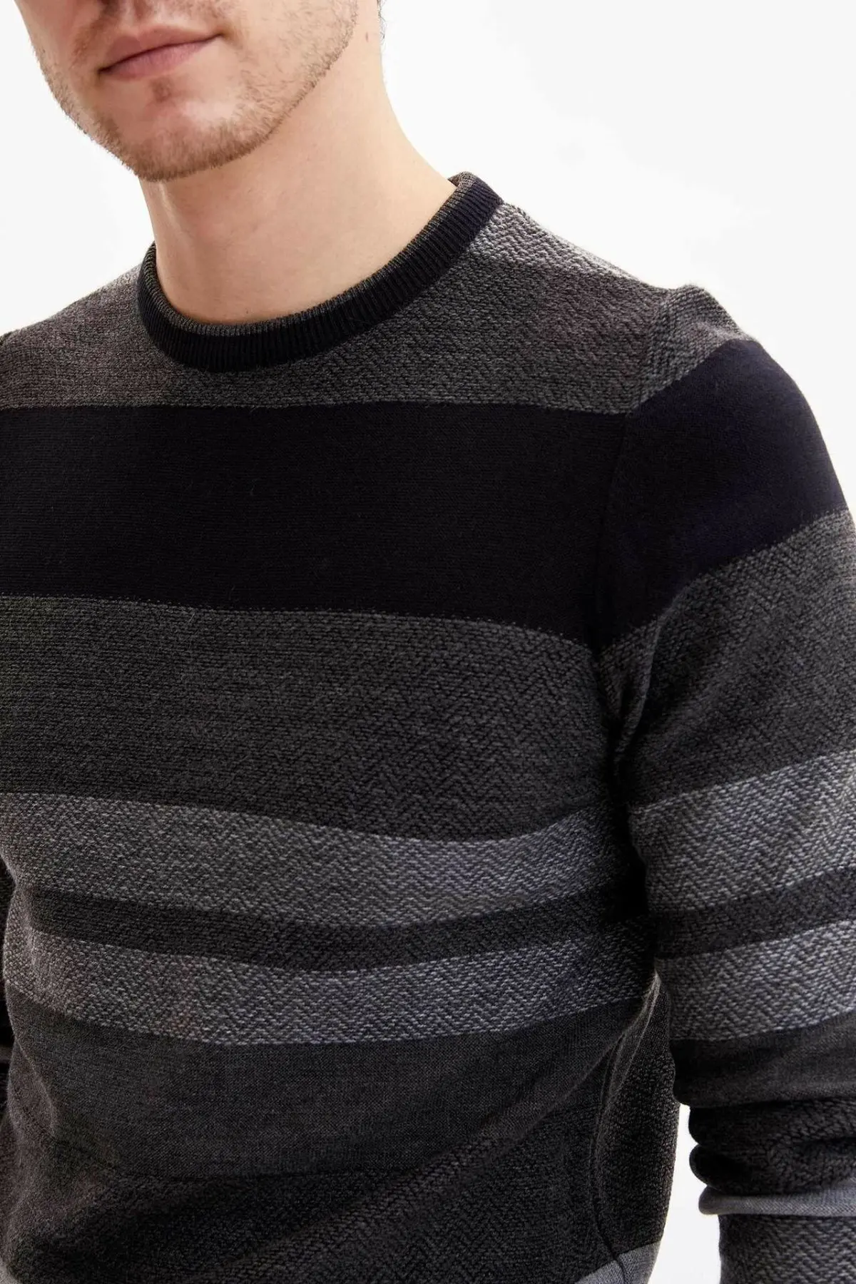 DeFacto мужские модные полосатые пуловеры повседневные хлопковые простые Джокер