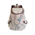 Рюкзак с принтом кролика для подростков, милая повседневная школьная сумка большой вместимости, Женская портативная Экологичная дорожная сумка для книг