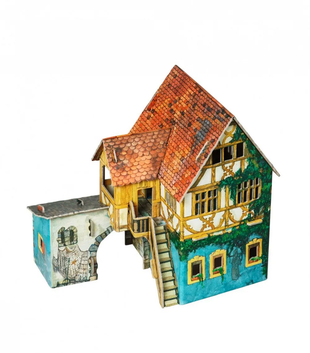 Средневековый город: Дом с кораблем пазл 3D puzzle UMBUM|Картонные конструкторы| |