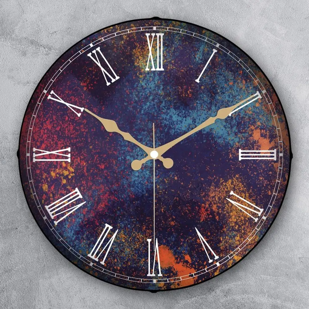 

Colorful design wall clock children baby room creative quality roman numerals decoration luxury modern silent classic gift real