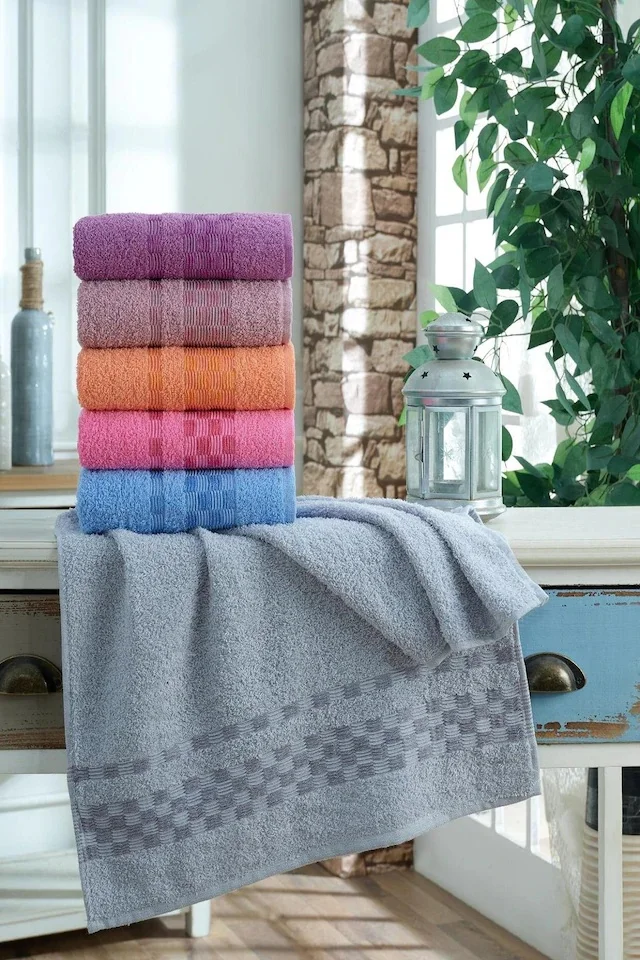 

Cotton 6'l Towel Set 50x90-Checkers Stripes 424730003