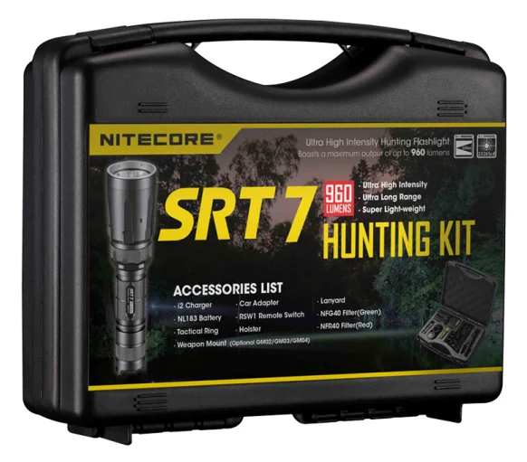 Фонарь ручной Nitecore SRT7GT Kit черный лам.:светодиод. 18650/CR123x1 | Лампы и освещение
