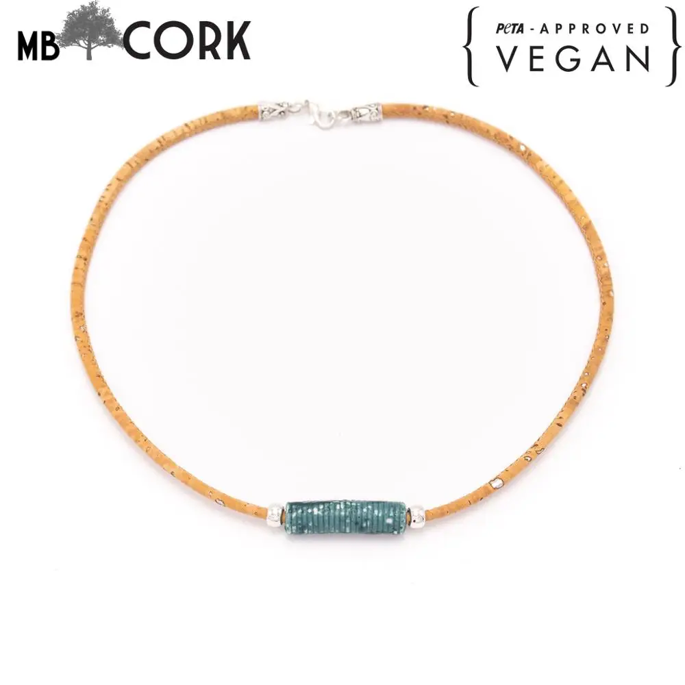 Натуральная пробка сделанная крашеная керамика труба для женщин ожерелье Винтаж