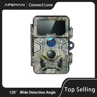 apeman wildlife camera 20mp 1080p 120%c2%b0 detection range 116%c2%b0 wide angle lens 65ft trigger