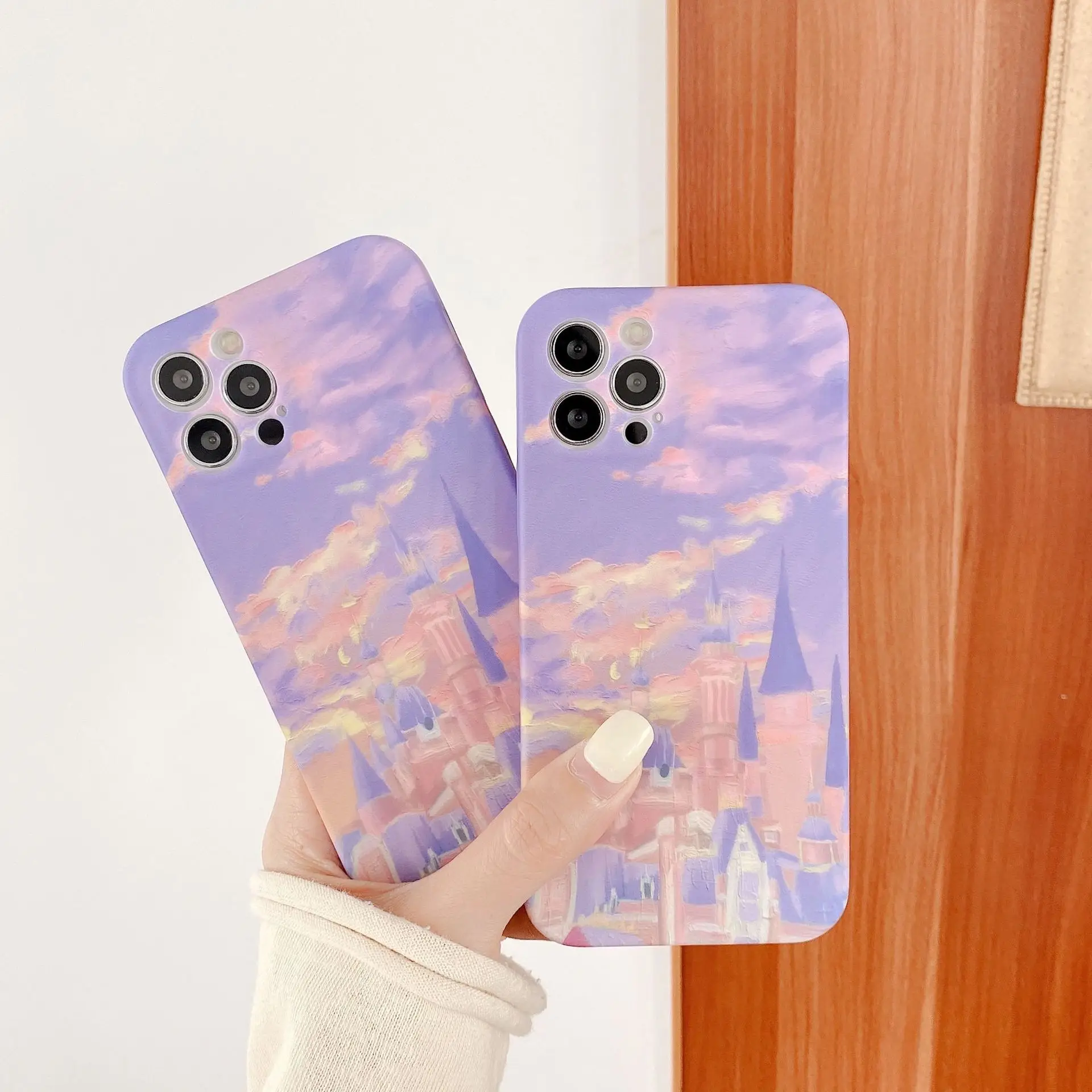 

Purple Fantasy Castle Phone Case For iPhone 11 12 13 Mini Pro Max Soft TPU Silicone Cover For iphone X XR XS Max 8 7 6 Plus SE
