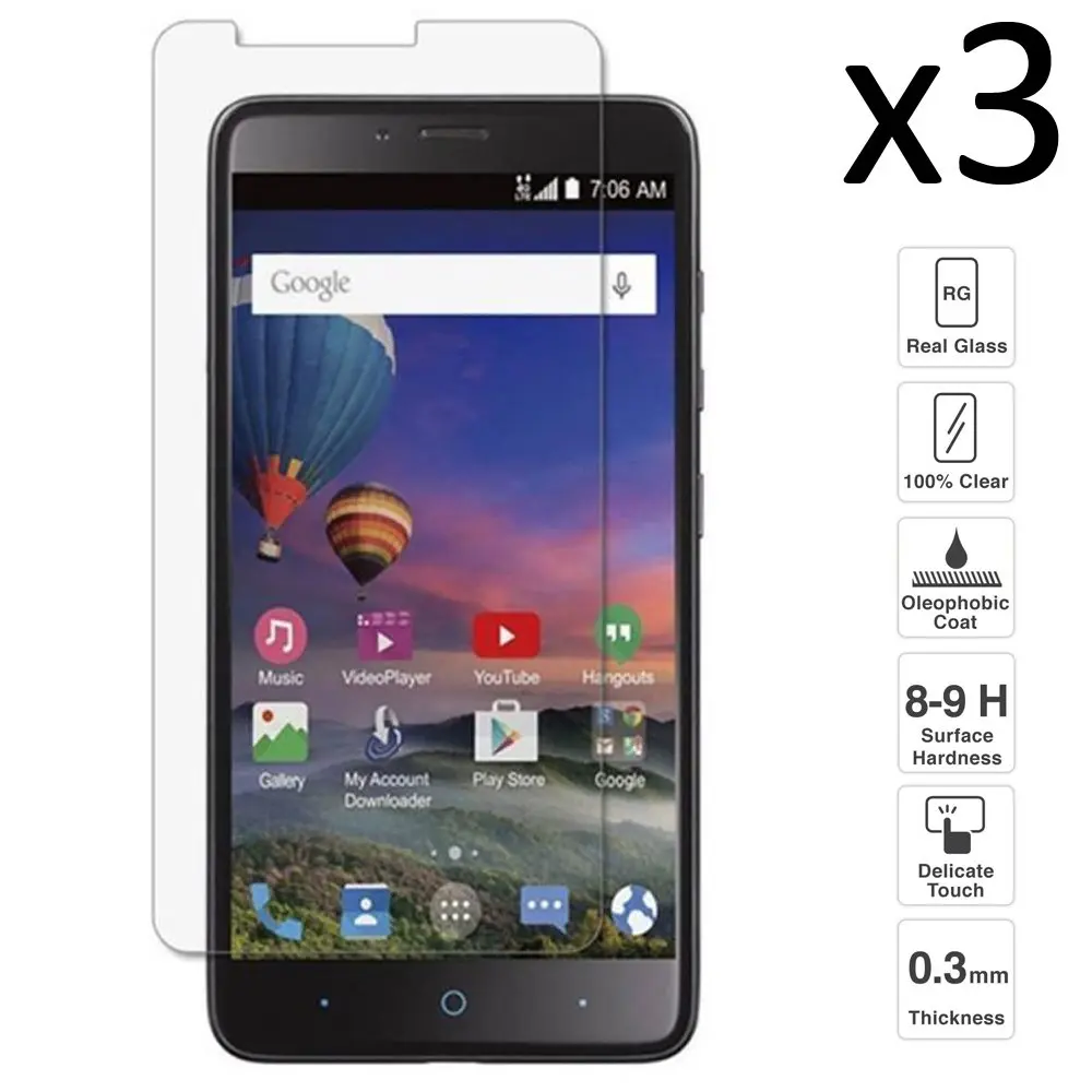 ZTE zmax XL комплект из 3 предметов протектор экрана закаленного стекла ant | Мобильные