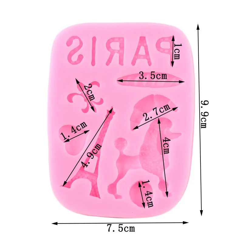 Париж Эйфелева башня силиконовые формы для взрослых пуделей рельеф Топпинг