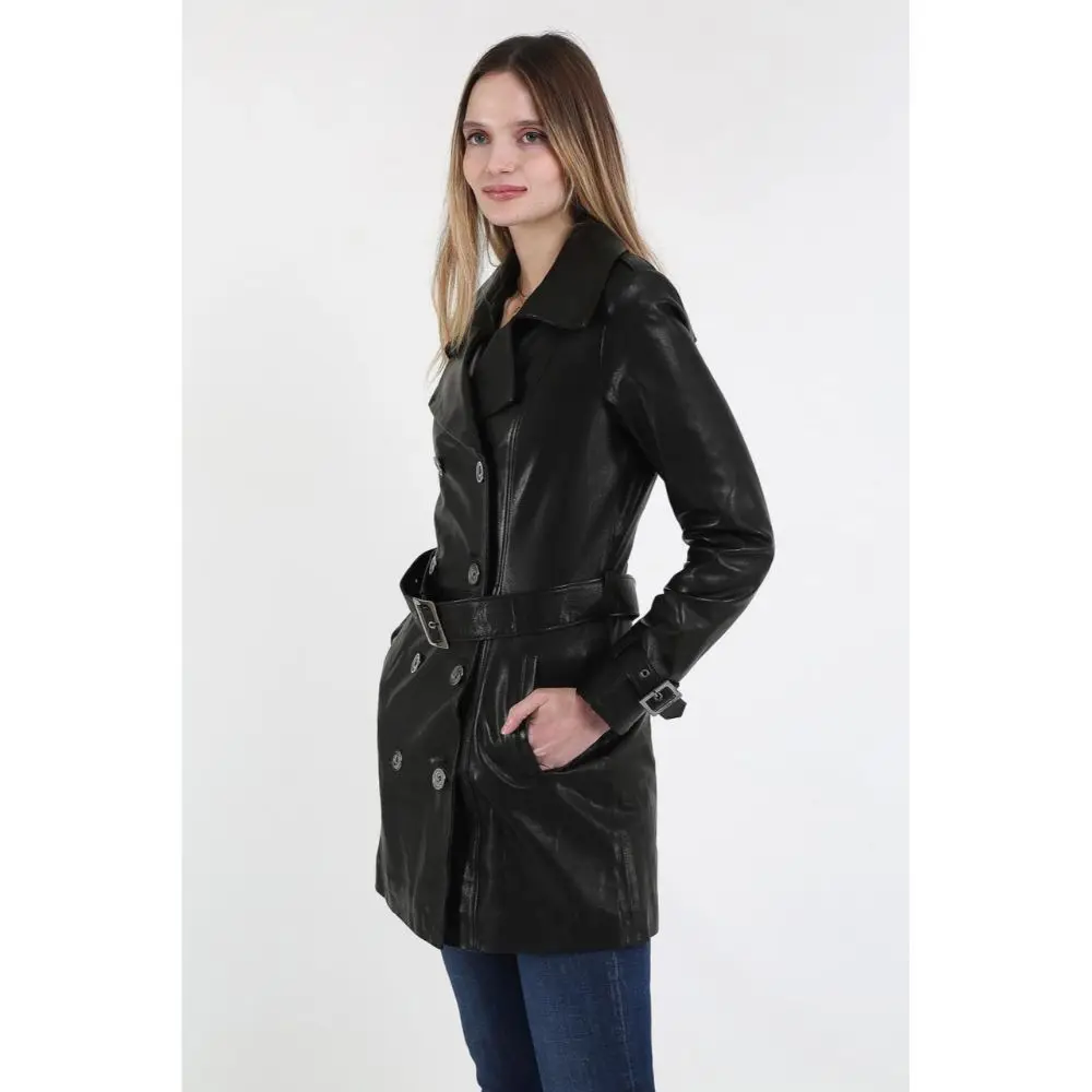 Genuine Leather Women's Black Coat Leather Jacket Luxury Genuine Lambskin Back Jacket Coat Female Jacket Casual woman