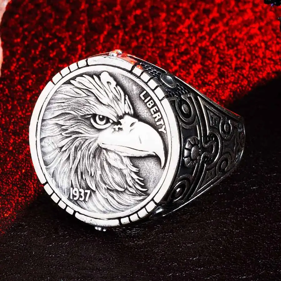 

Animal Eagle Ring Vintage Men Silver Solid 925 Sterling Quality Elegant Luxury Perfect Design Special Impressive Stylish New