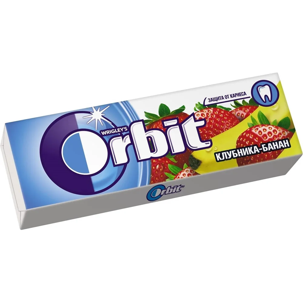 Orbit жевательная резинка Клубника банан 30 шт 13.6 гр | Продукты