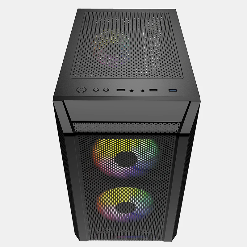 Game PC case корпус для компьютера pc gamer Mistral Micro H3B Mesh LED 2x140mm+1х120mm mATX (CMIMH3B-L3) | Компьютеры
