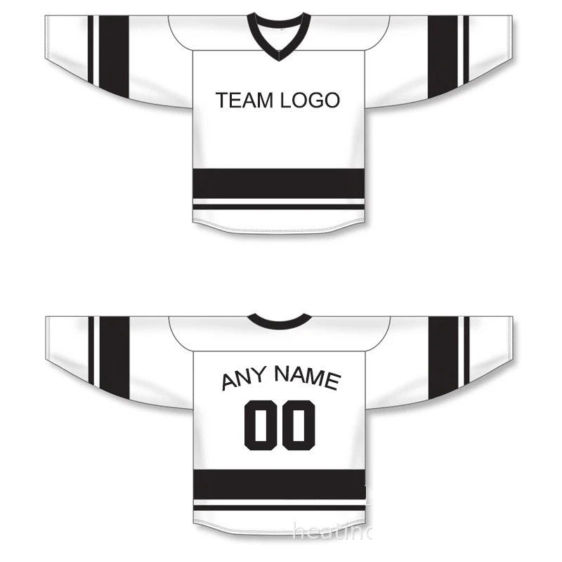 Черно-белый спортивный свитер для хоккея на заказ с вышитым логотипом команды