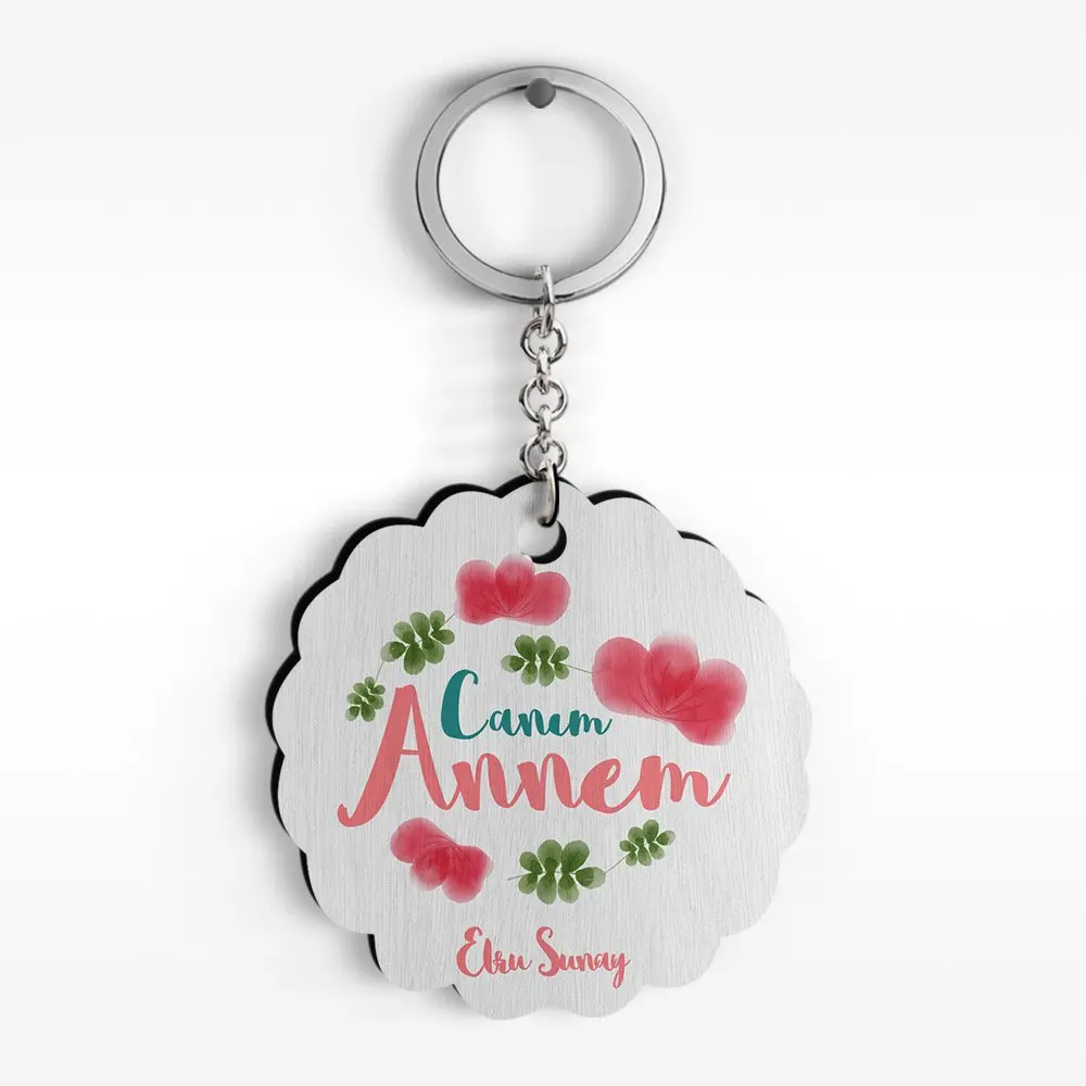 

Персонализированные дорогие мамы древесину конструкции Keychain-12