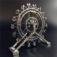 ali first 3d metal puzzle ferris wheel architecture diy assemble model kits laser cut jigsaw toy for adult gifts dropshipping