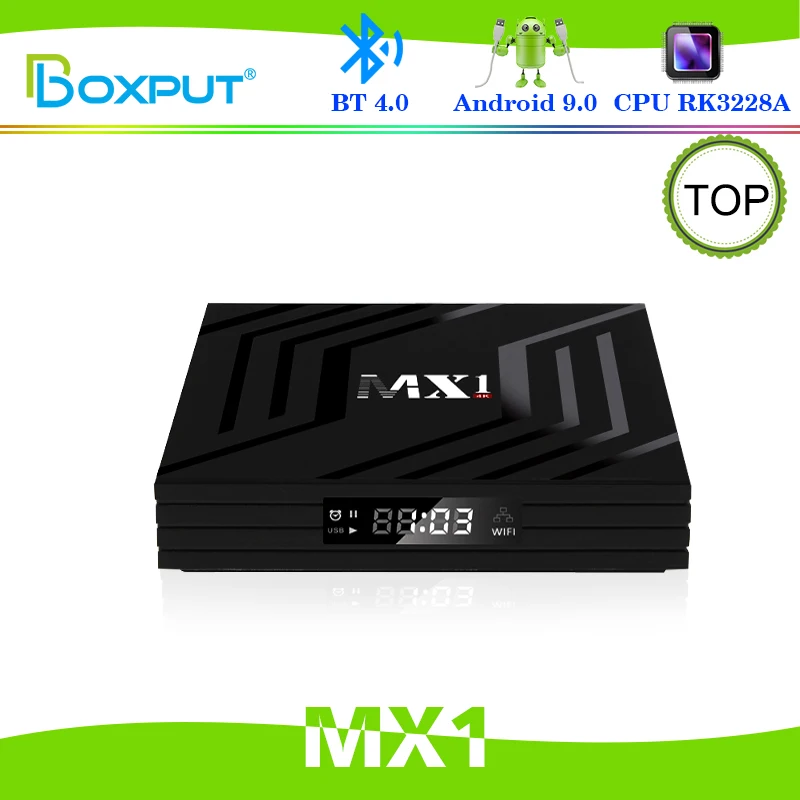 

Newest Android Box MX1 TV Box Android 9.0 RK3228A 4K H.265 Media Player 2.4G WIFI Set top smart tv box android