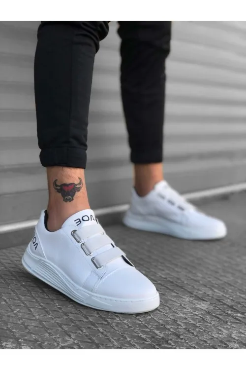 

Boa Brand Handmade 3-Stripes White High Sole Men's Shoes
