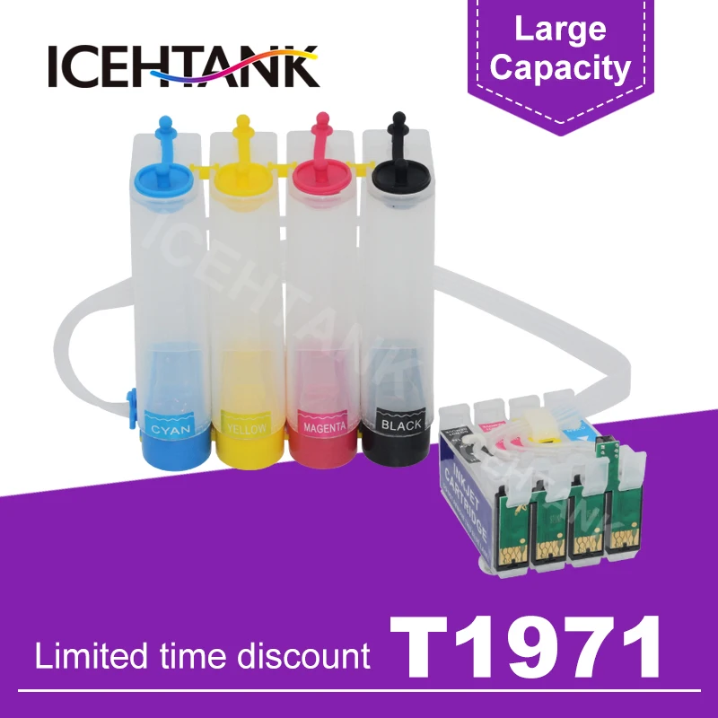 Резервуар для чернил непрерывного действия ICEHTANK T1971 4 Epson зеркальных фотографий 201